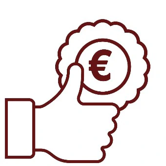 Icon mit Thumb-Up und Eurozeichen