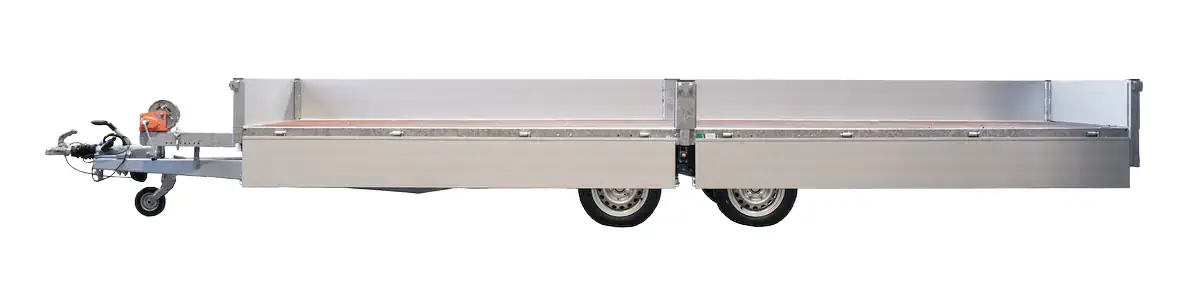 Transportanhänger Eduard - Seitenansicht offen, Doppelachser zum Mieten bei Geddy Consult GmbH